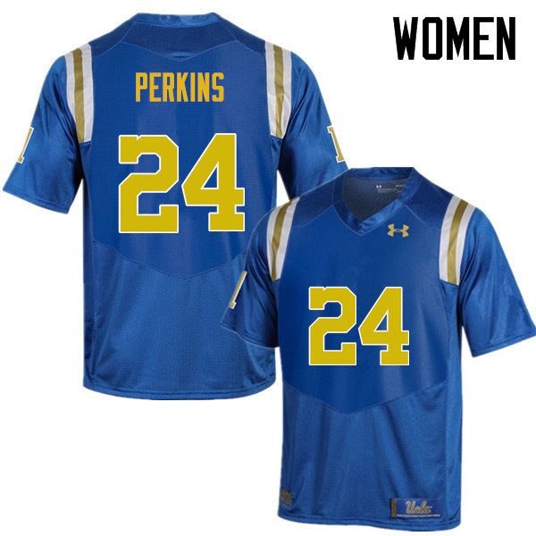 Women #24 Paul Perkins UCLA Bruins Under Armour College Football Jerseys Sale-Blue